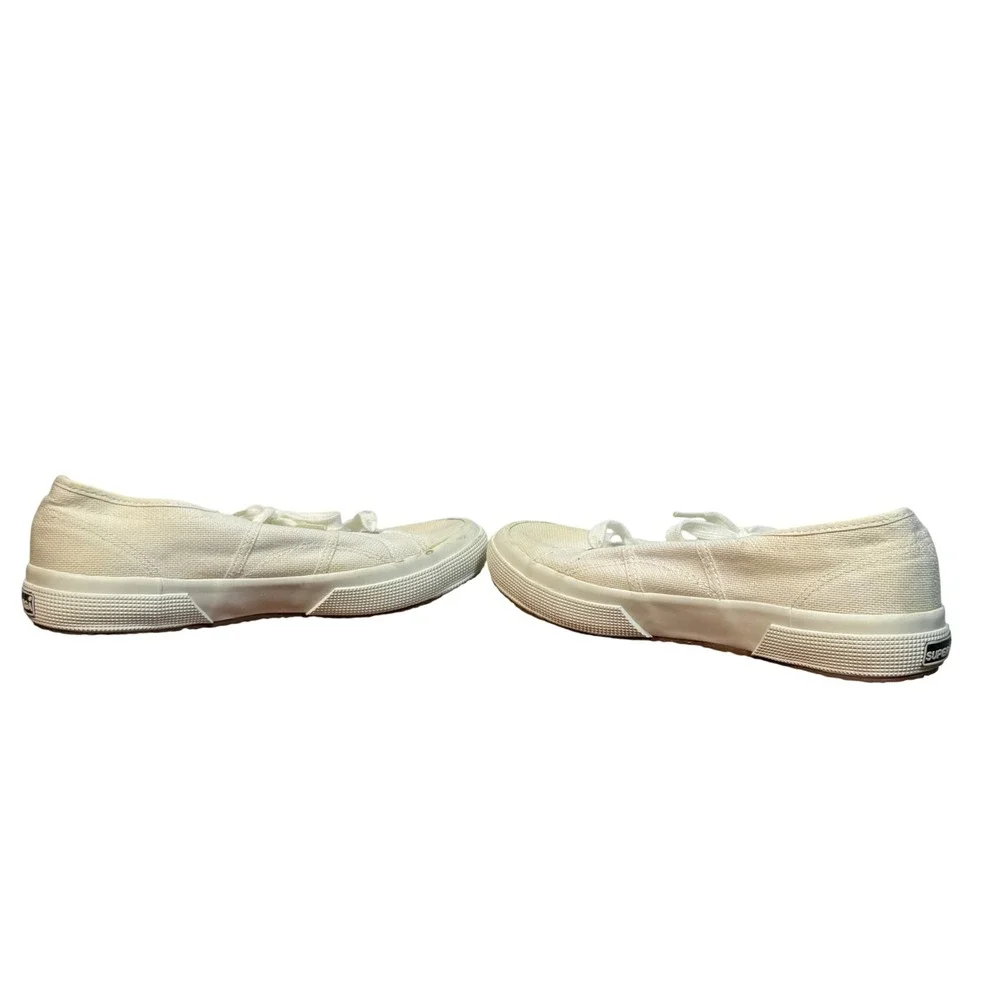 Superga Cotu White Canvas Sneakers Size Women's 8.5/Men's 7 Classic Minimalist‎
